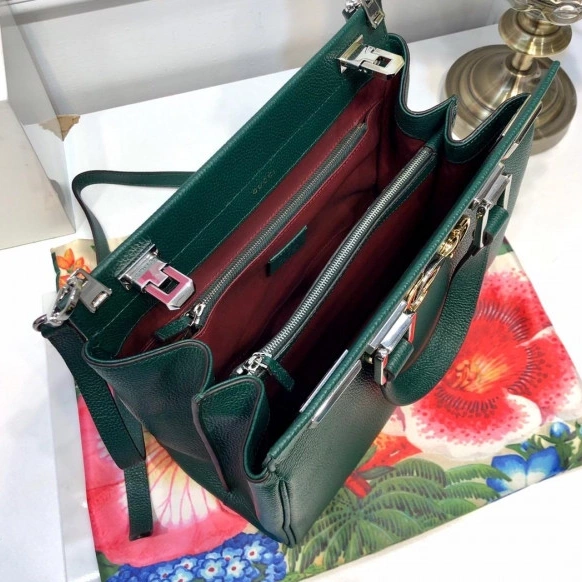 First bag ru small leather Zumi grainy Gucci handle top bag 0712